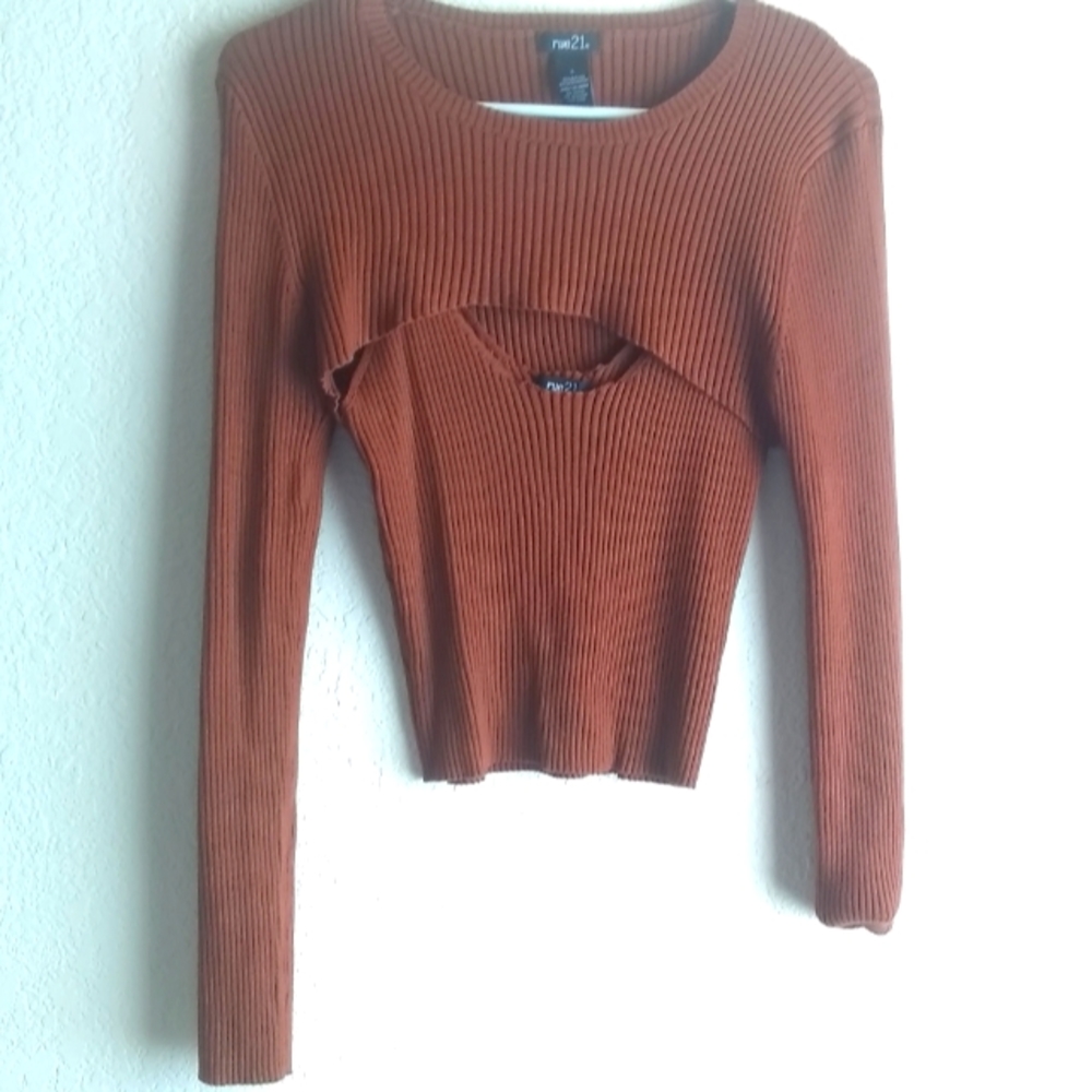 NWOT Ribbed Brown Sweater